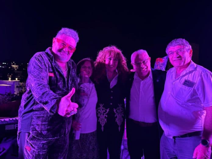 גבי דרור ציון לוי טילדה רגואן ומשמאל דרור אטרי נשיא לשכת המסחר בירושלים צילומים זאביק פרידמן
